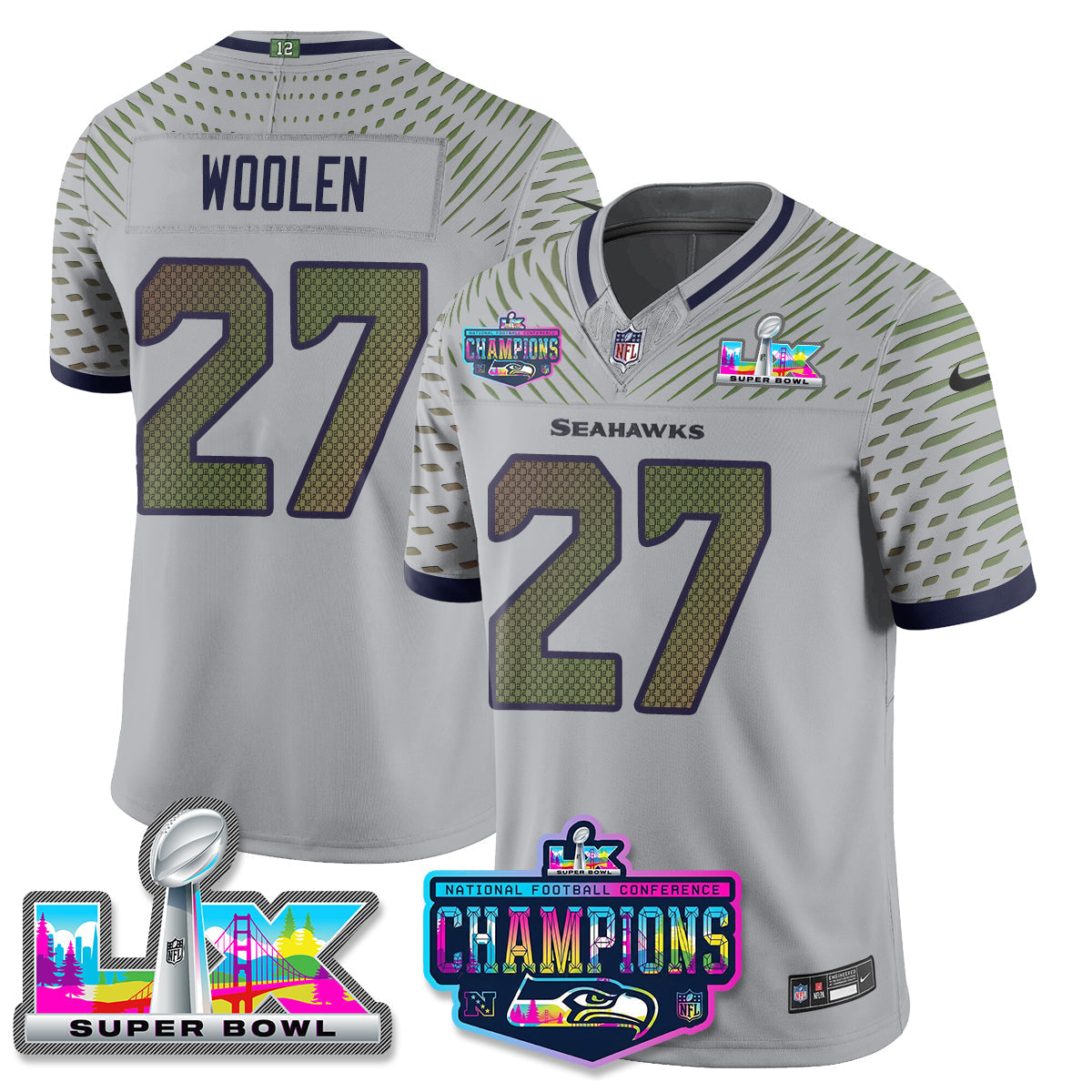 Women's SEA 2025 Vapor Limited Jersey - NFC Champions Limited Patch - All Stitched