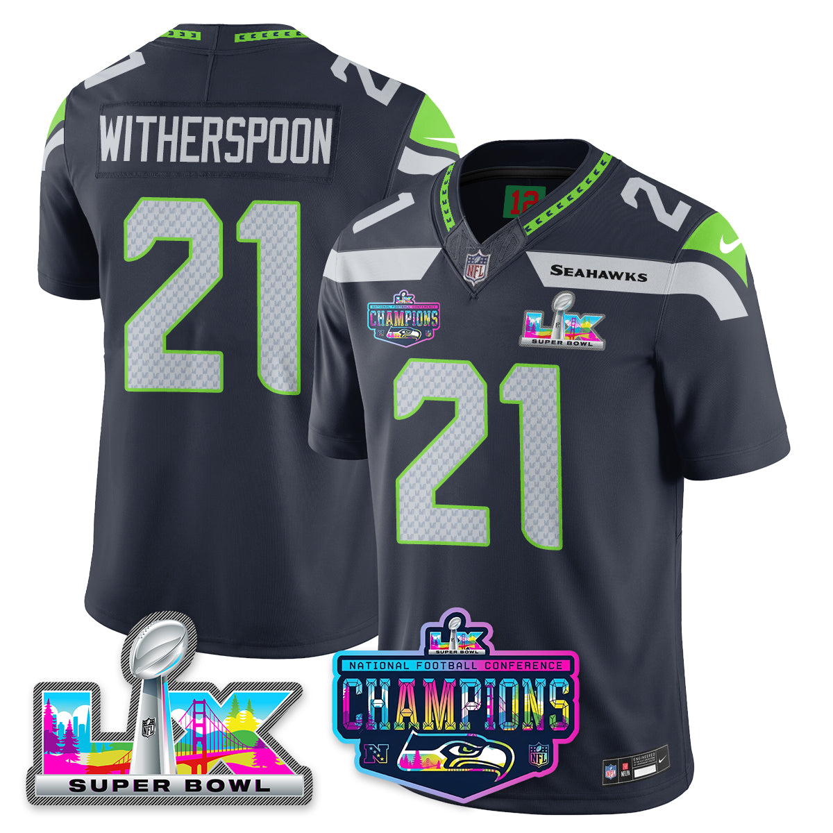 Women's SEA 2025 Vapor Limited Jersey - NFC Champions Limited Patch - All Stitched