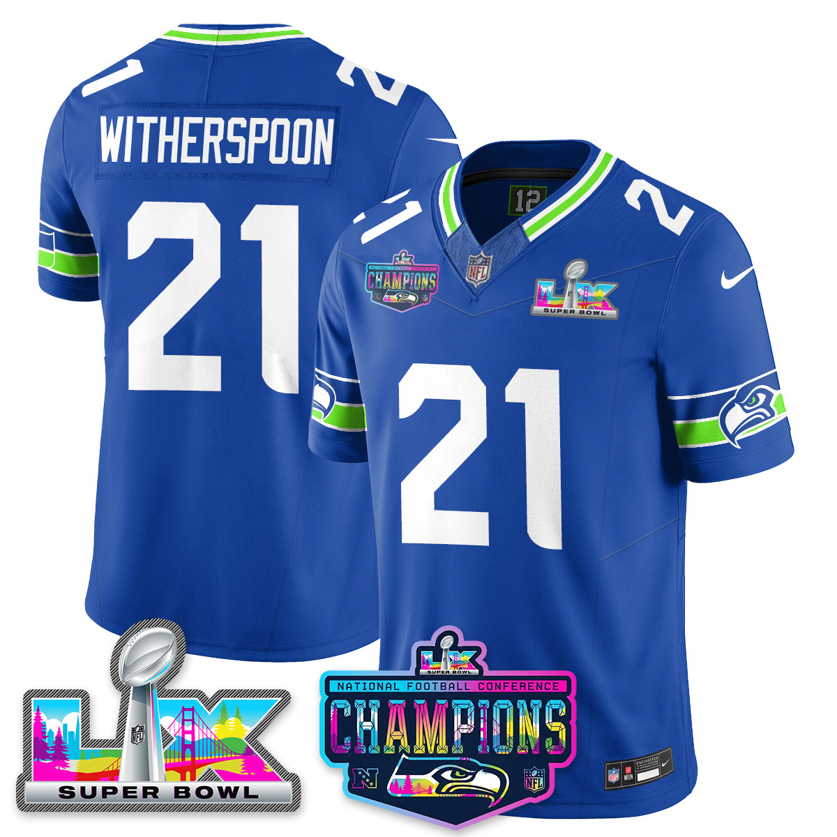 Women's SEA 2025 Vapor Limited Jersey - NFC Champions Limited Patch - All Stitched