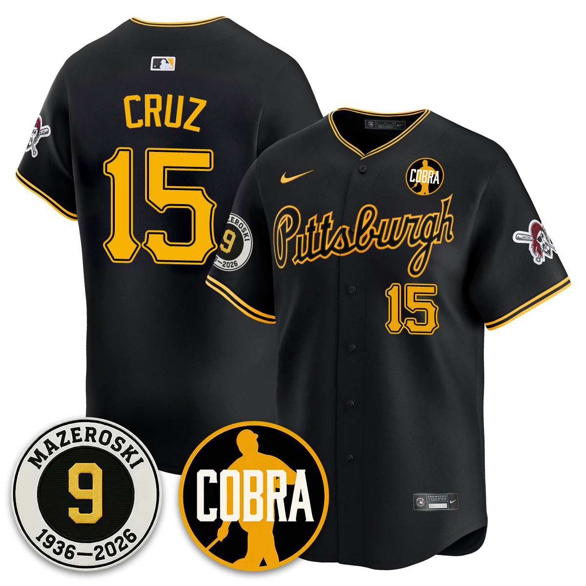 PIT Memories Vapor Limited Jersey - Bill Mazeroski Patch - All Stitched