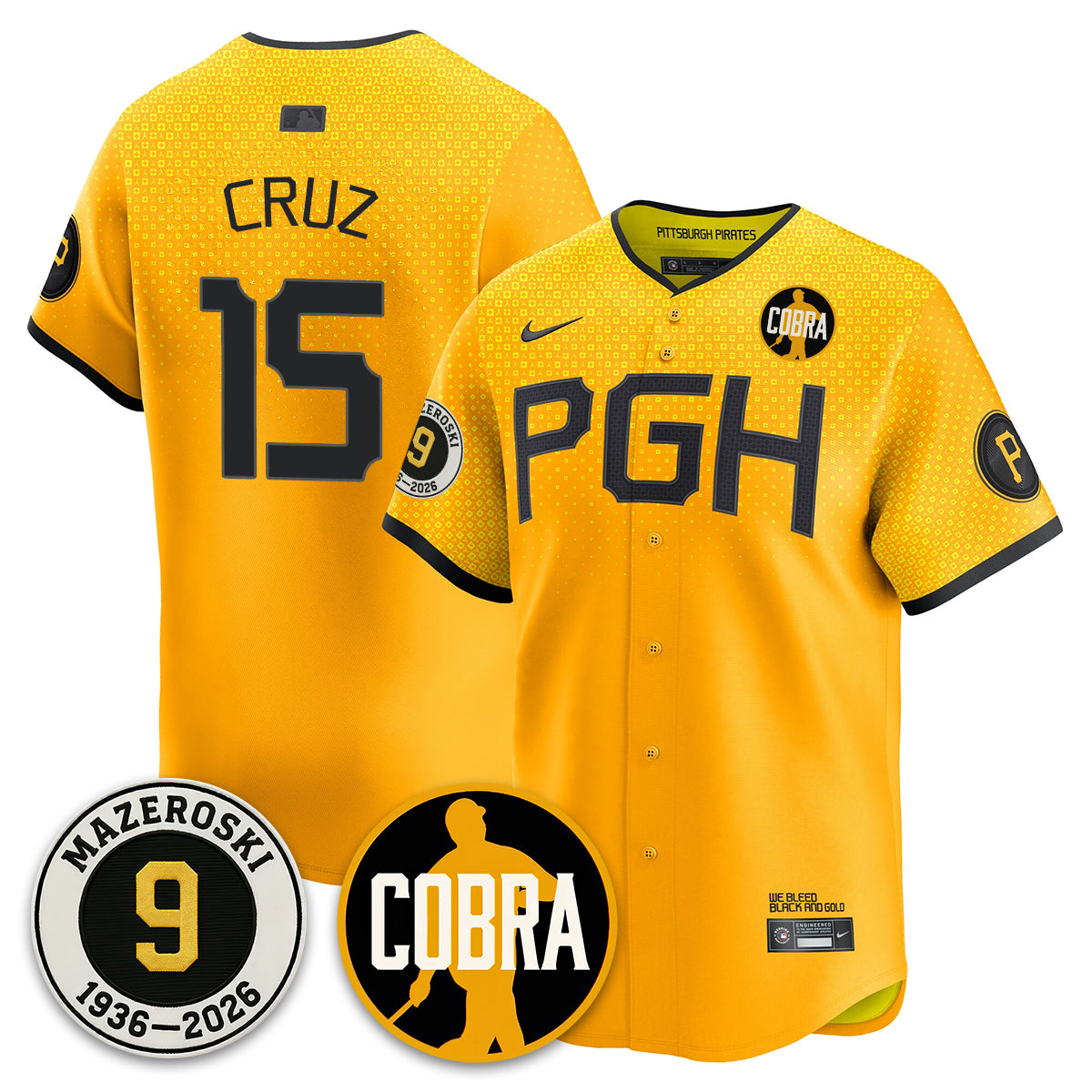 PIT Memories Vapor Limited Jersey - Bill Mazeroski Patch - All Stitched