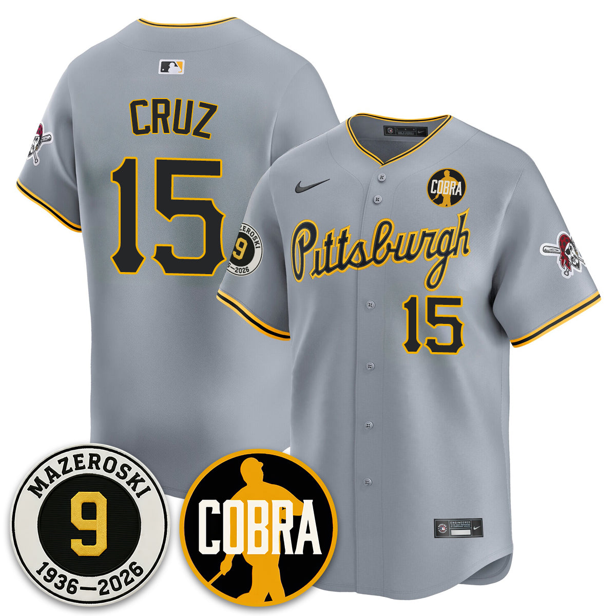 PIT Memories Vapor Limited Jersey - Bill Mazeroski Patch - All Stitched