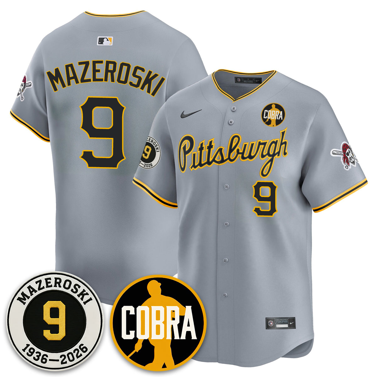 PIT Memories Vapor Limited Jersey - Bill Mazeroski Patch - All Stitched