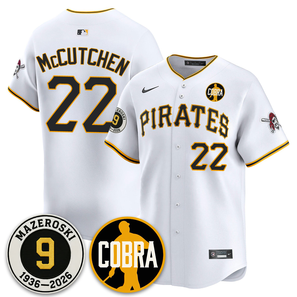 PIT Memories Vapor Limited Jersey - Bill Mazeroski Patch - All Stitched