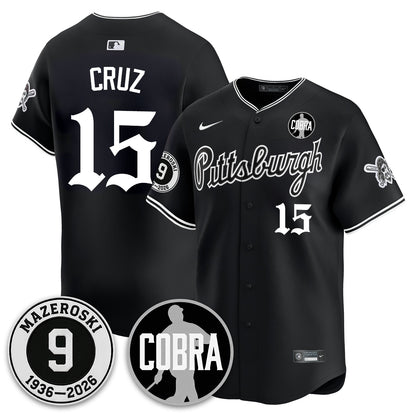 PIT Memories Vapor Limited Gothic Jersey - Bill Mazeroski Patch - All Stitched
