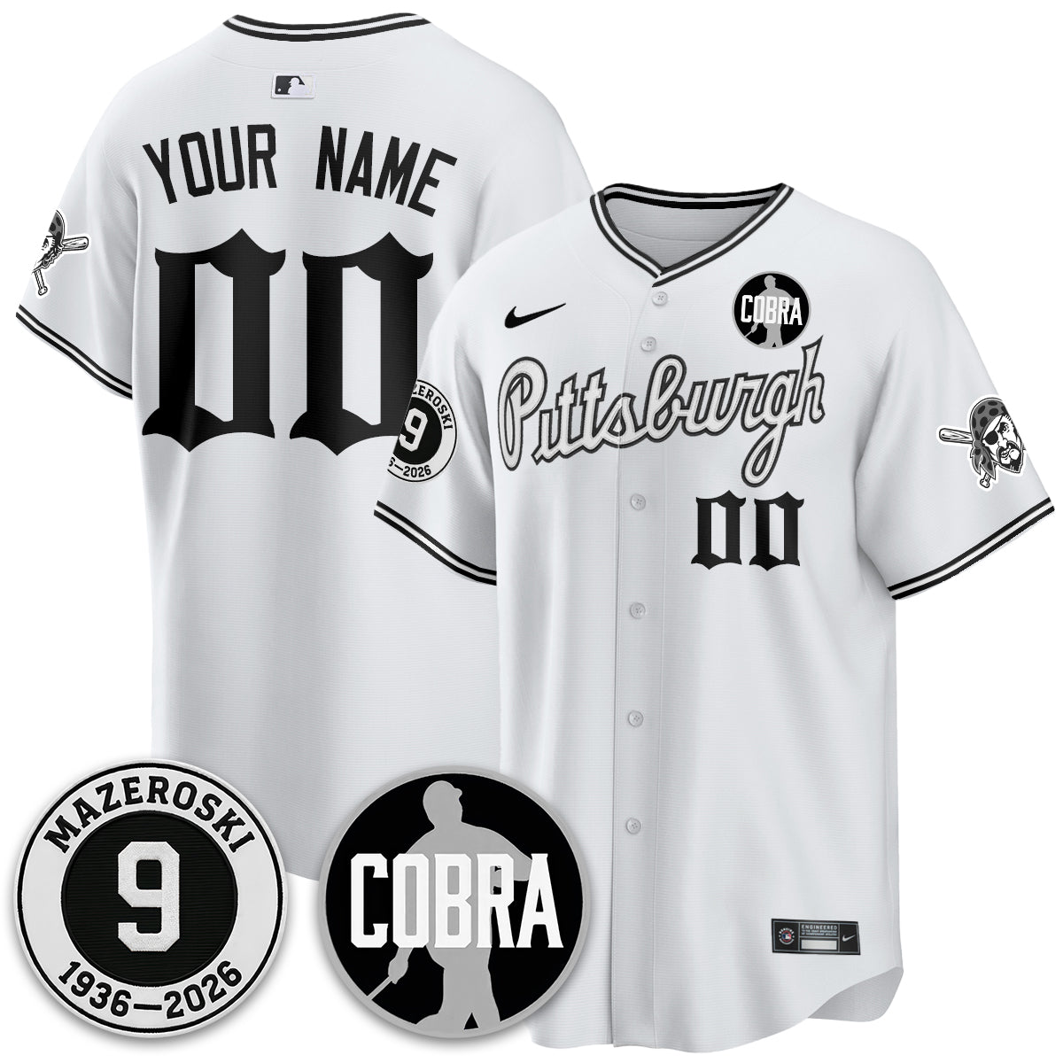 PIT Memories Vapor Limited Gothic Jersey - Bill Mazeroski Patch - All Stitched