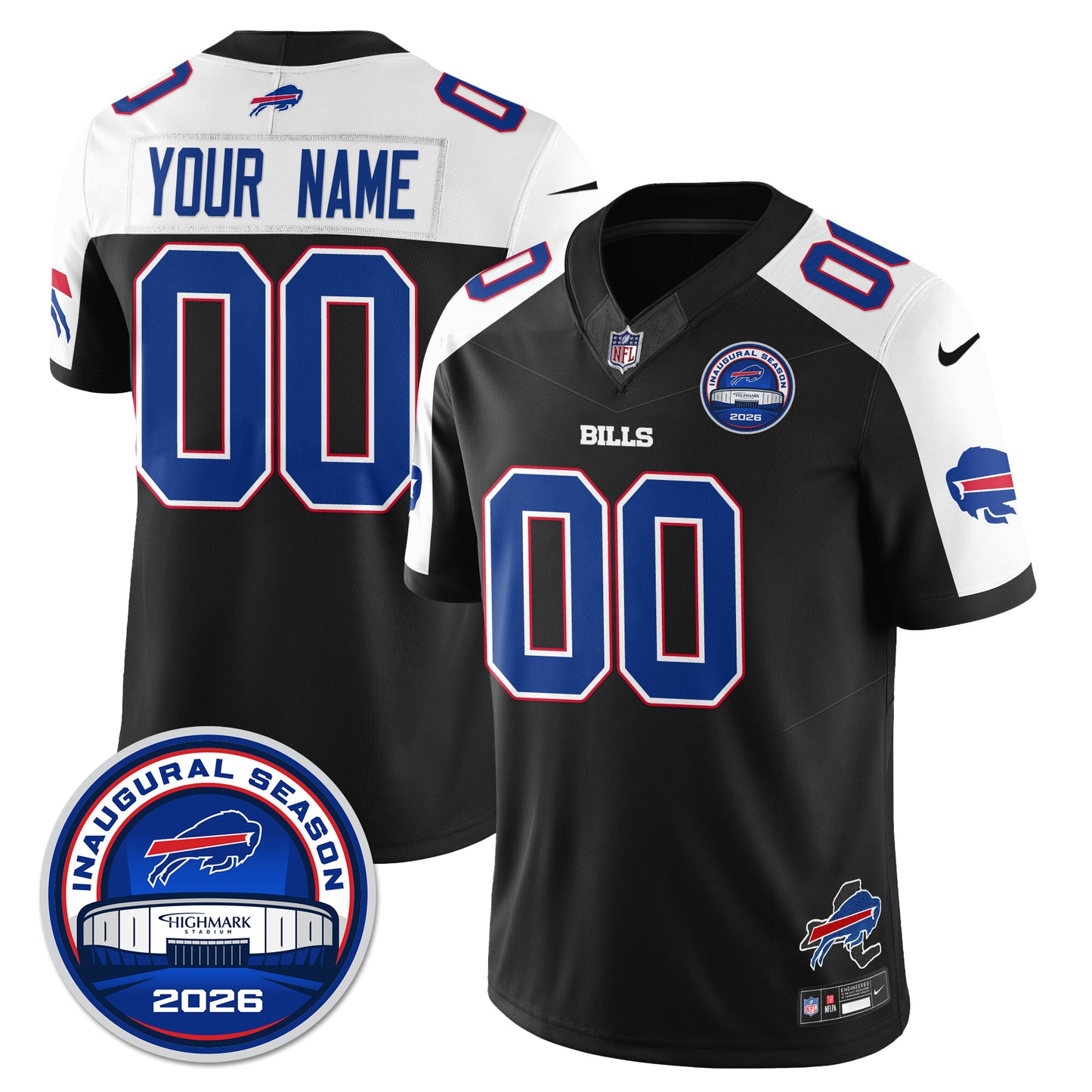 BUF 2026 Inaugural Season Patch Vapor Limited Custom Jersey - All Stitched