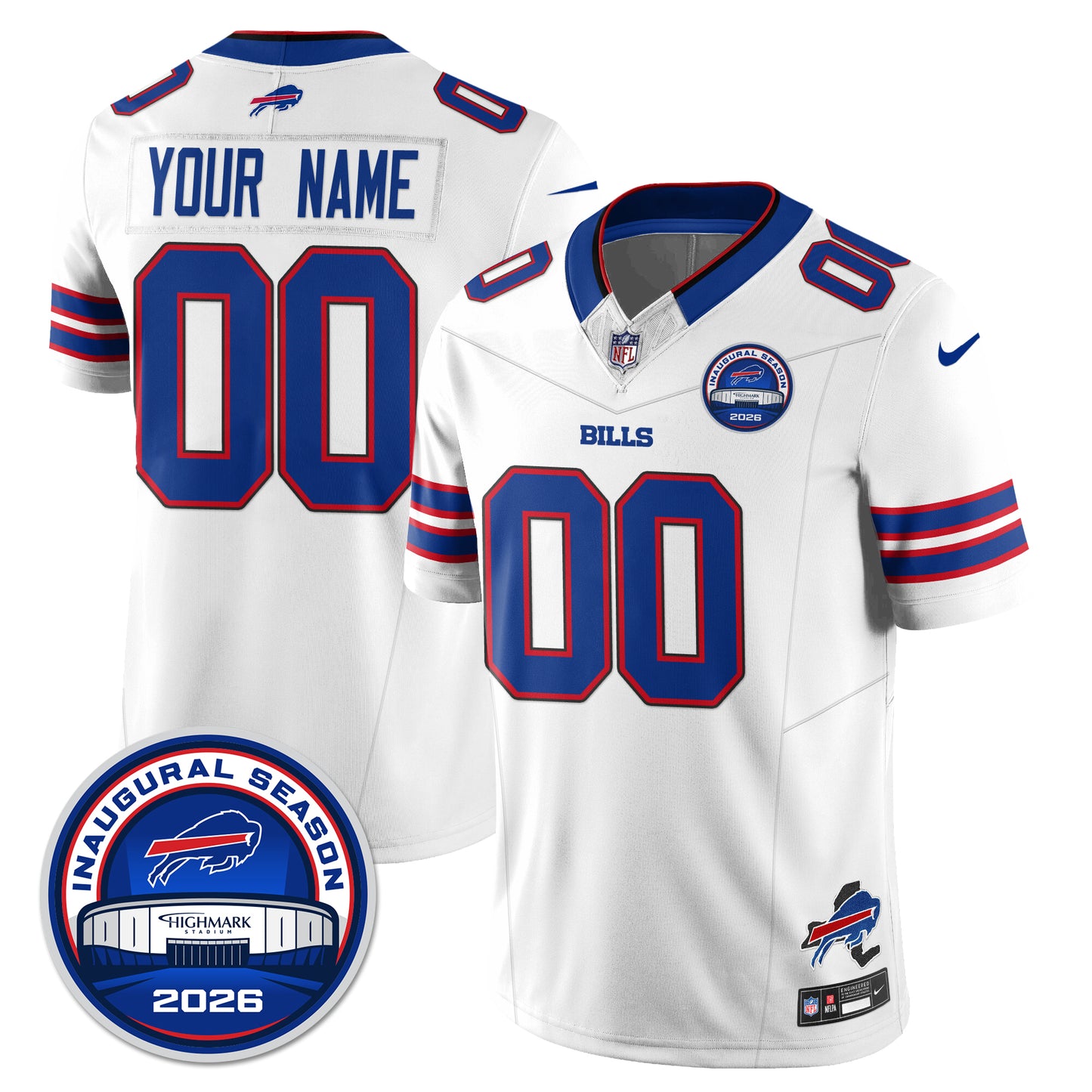 BUF 2026 Inaugural Season Patch Vapor Limited Custom Jersey - All Stitched