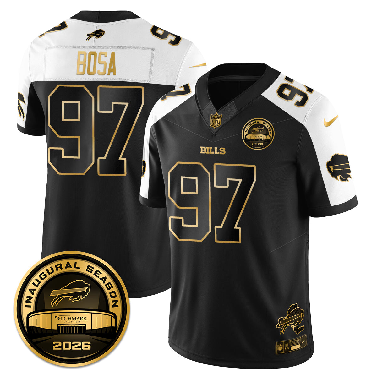 BUF 2026 Inaugural Season Patch Vapor Limited Gold Jersey - All Stitched