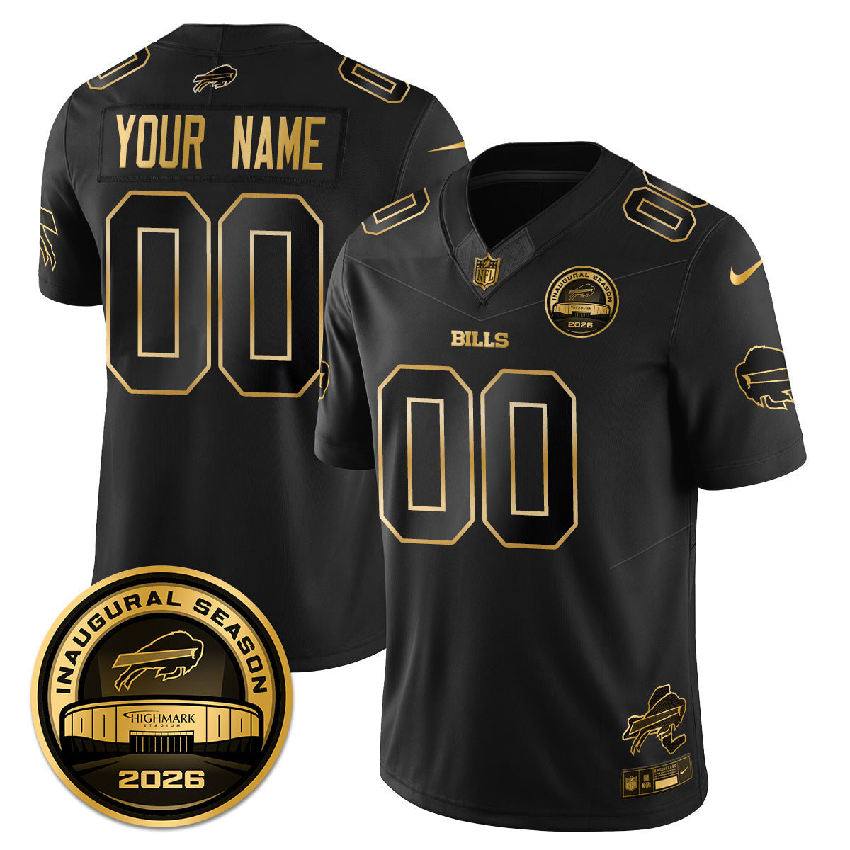 BUF 2026 Inaugural Season Patch Vapor Limited Gold Jersey - All Stitched