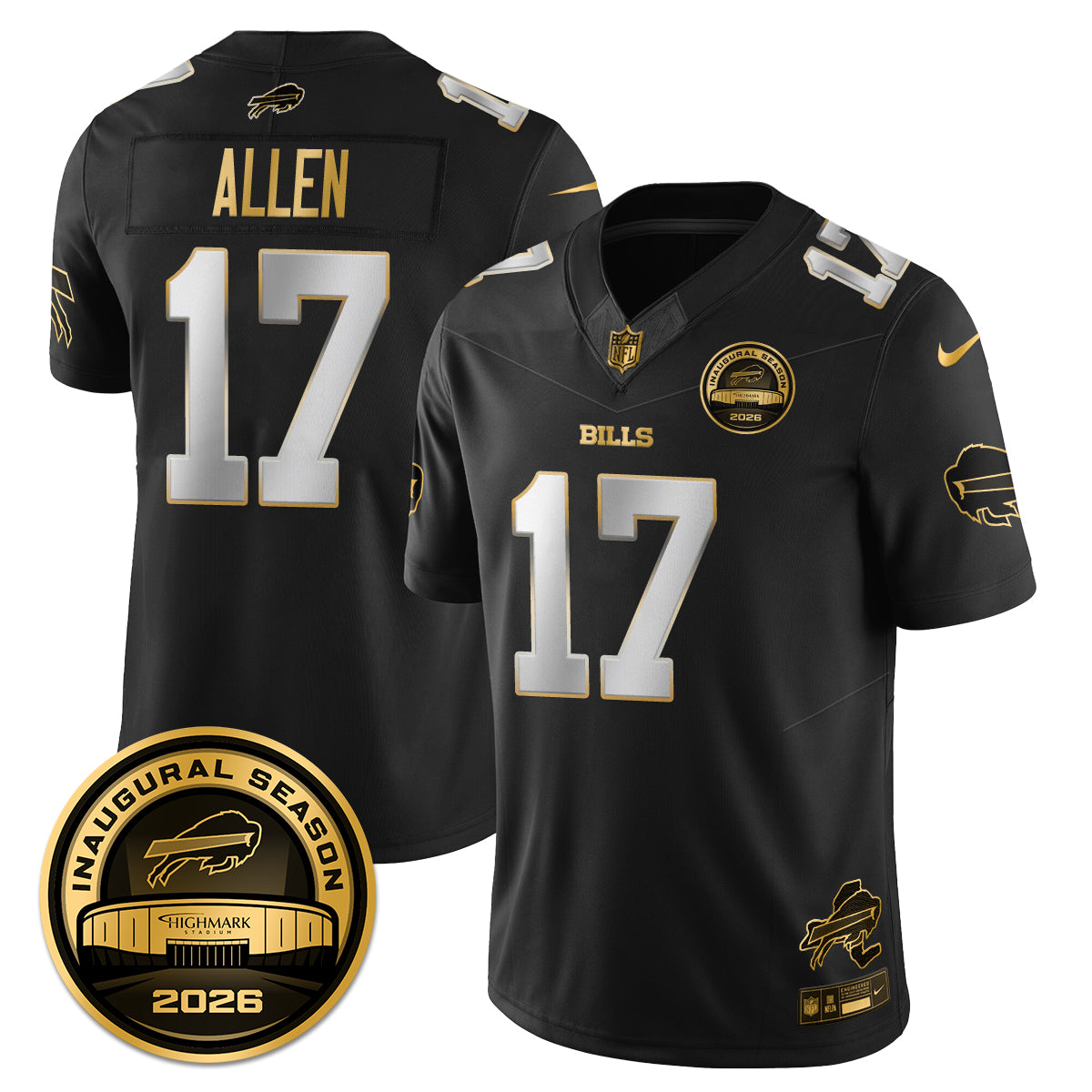 BUF 2026 Inaugural Season Patch Vapor Limited Gold Jersey - All Stitched