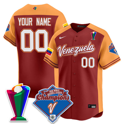 Venezuela Baseball 2026 World Baseball Classic Champions Limited Custom Jersey - All Stitched