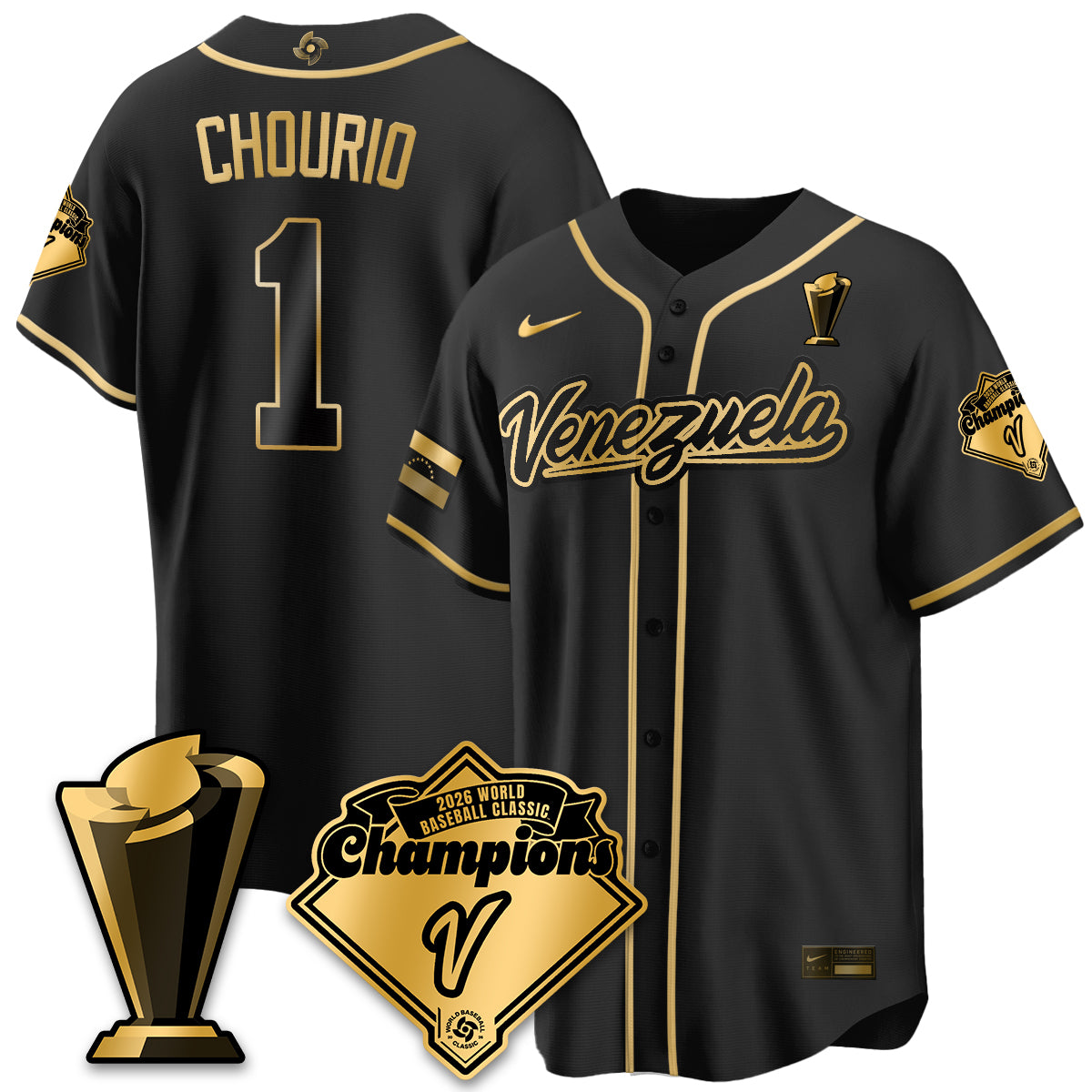 Venezuela Baseball 2026 World Baseball Classic Champions Limited Jersey - All Stitched