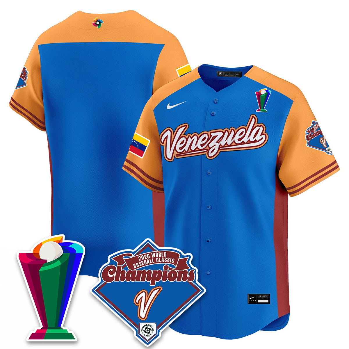 Venezuela Baseball 2026 World Baseball Classic Champions Limited Jersey - All Stitched