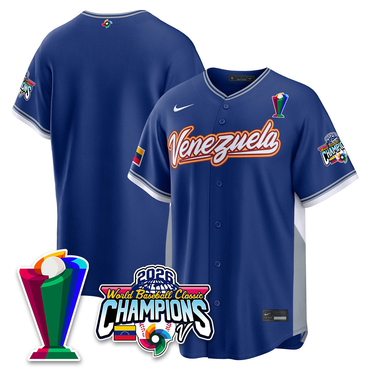 Venezuela Baseball 2026 World Baseball Classic Champions Limited Jersey V2 - All Stitched