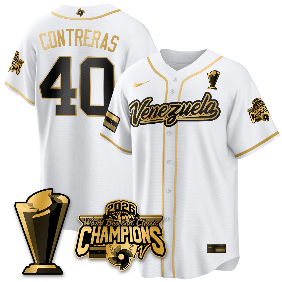 Venezuela Baseball 2026 World Baseball Classic Champions Limited Jersey V2 - All Stitched