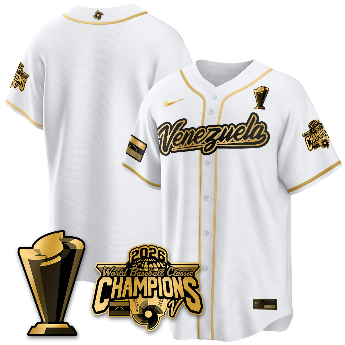Venezuela Baseball 2026 World Baseball Classic Champions Limited Jersey V2 - All Stitched