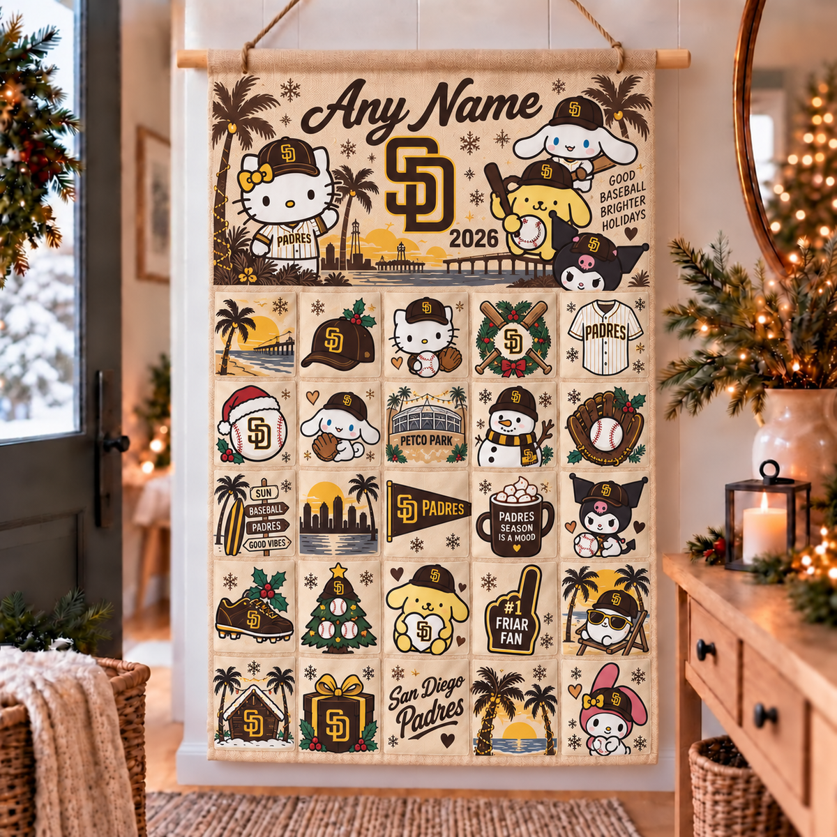 SD Christmas x Santorini Friends Custom Wall Advent Calendar - Printed