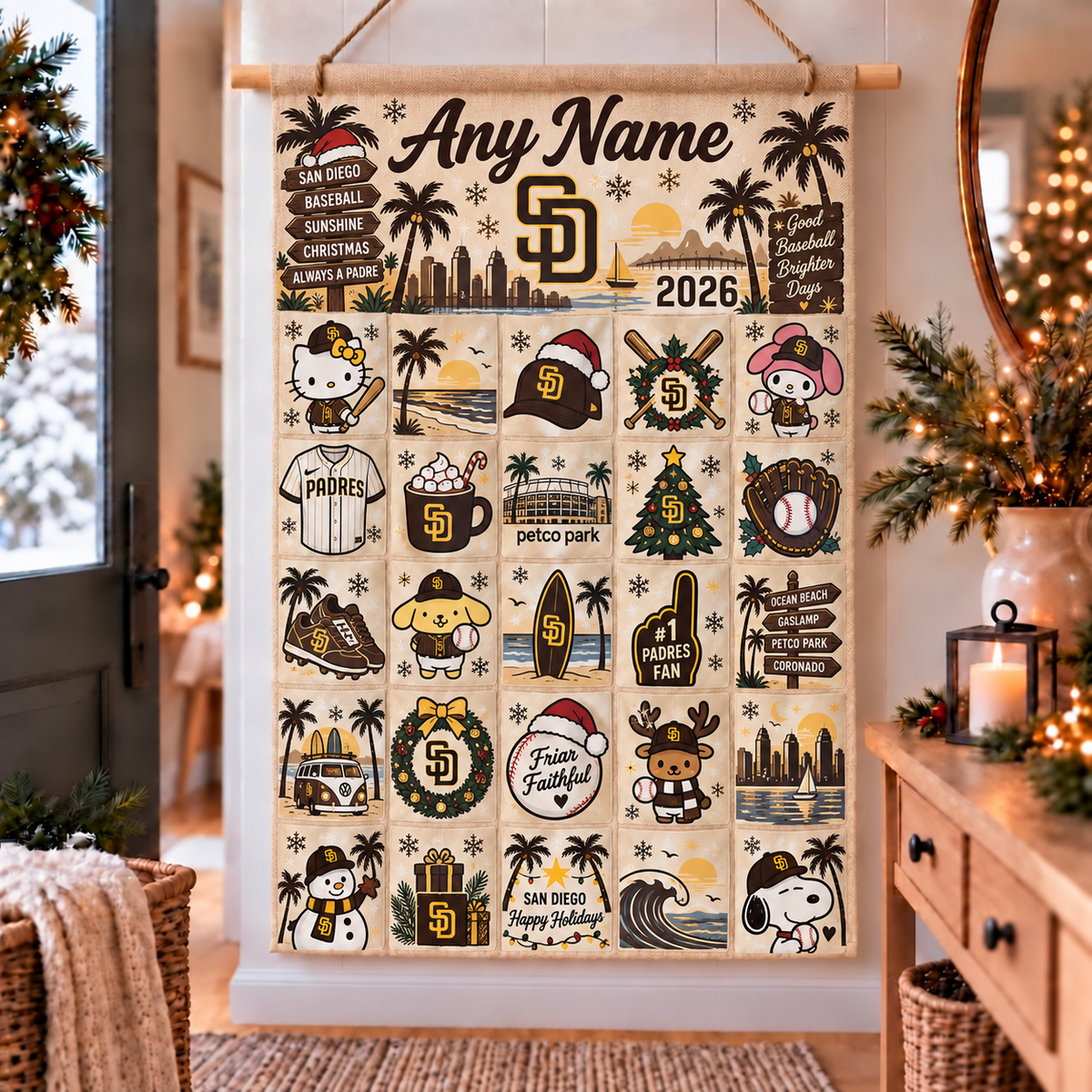 SD Christmas x Santorini Friends Custom Wall Advent Calendar - Printed V2