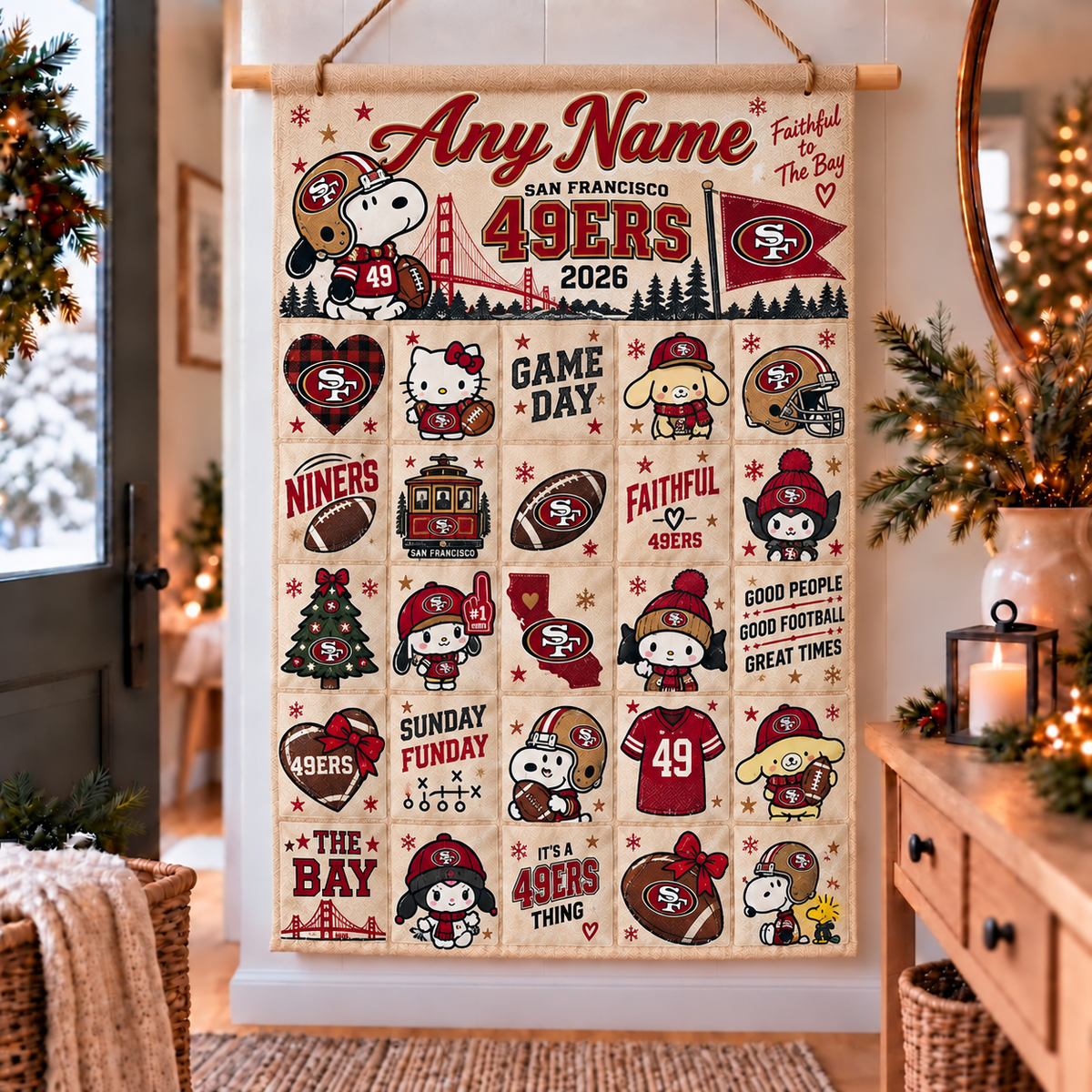 SF Christmas x Santorini Friends Custom Wall Advent Calendar - Printed