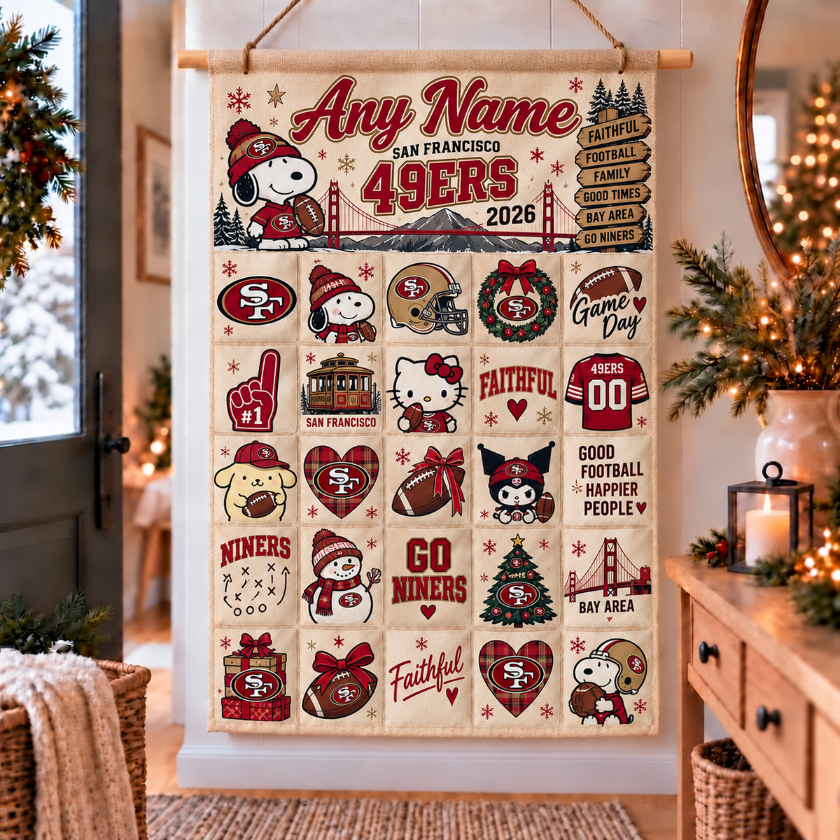 SF Christmas x Santorini Friends Custom Wall Advent Calendar - Printed V2