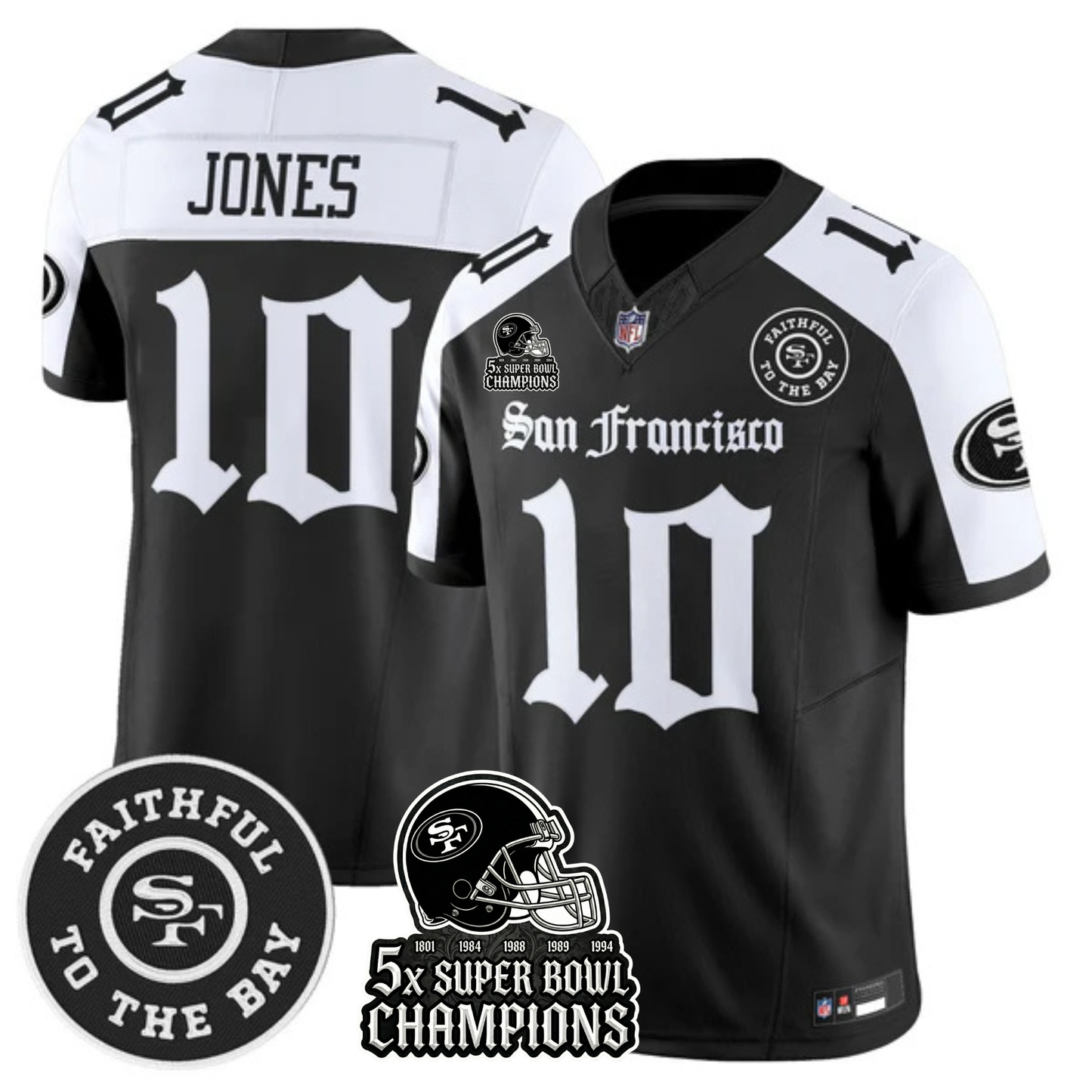SF 5-Time Champions 'Gothic Edition' Vapor Limited Jersey - All Stitched
