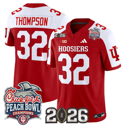 Indiana Hoosiers Peach Bowl Champions & 2026 CFP Finals Patch Vapor Limited Jersey V1 - All Stitched