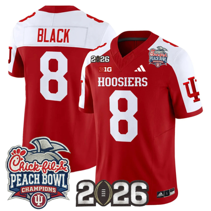 Indiana Hoosiers Peach Bowl Champions & 2026 CFP Finals Patch Vapor Limited Jersey V1 - All Stitched