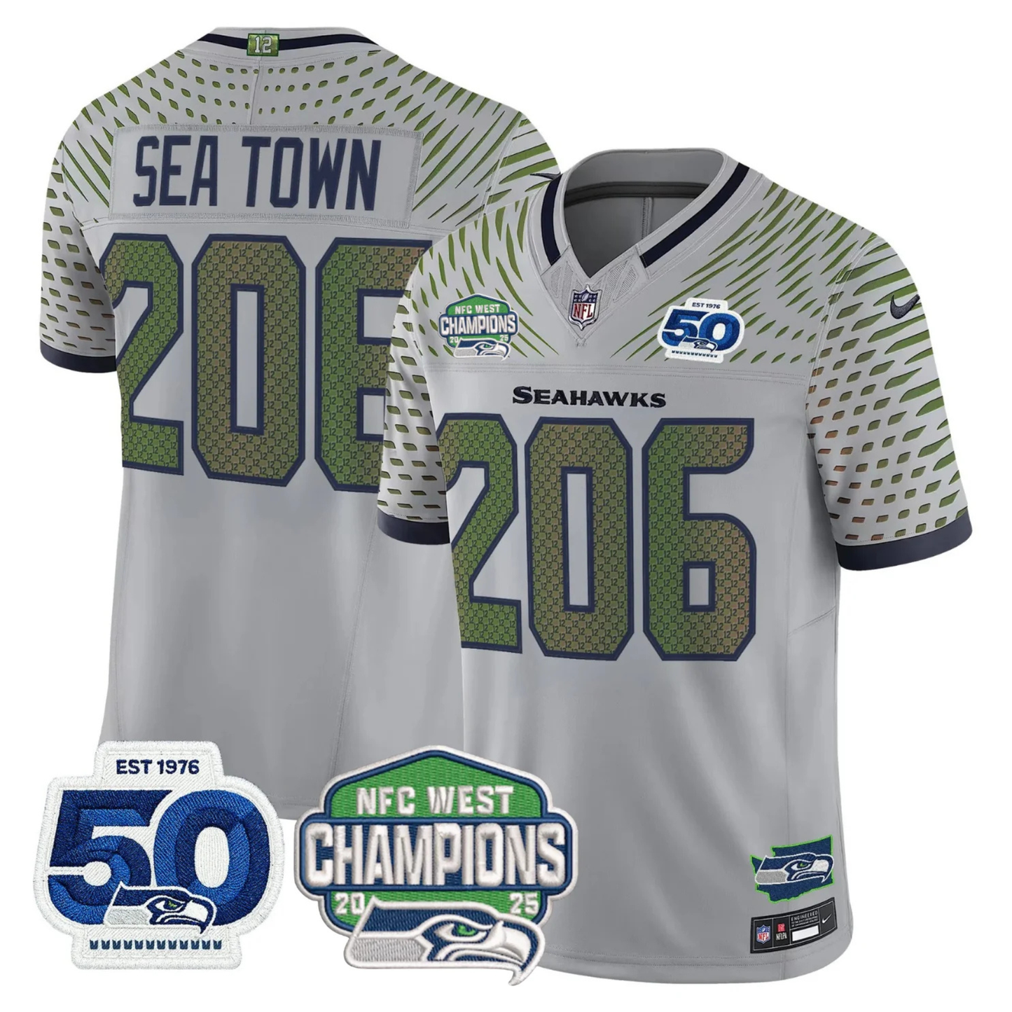 Women's SEA 50th & NFC West Champions Patch Vapor Limited Jersey - All Stitched