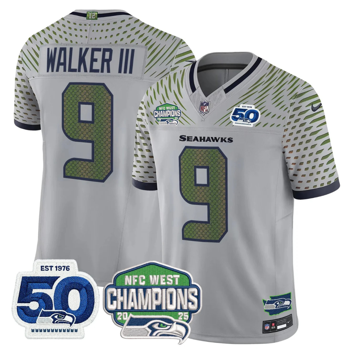 Women's SEA 50th & NFC West Champions Patch Vapor Limited Jersey - All Stitched
