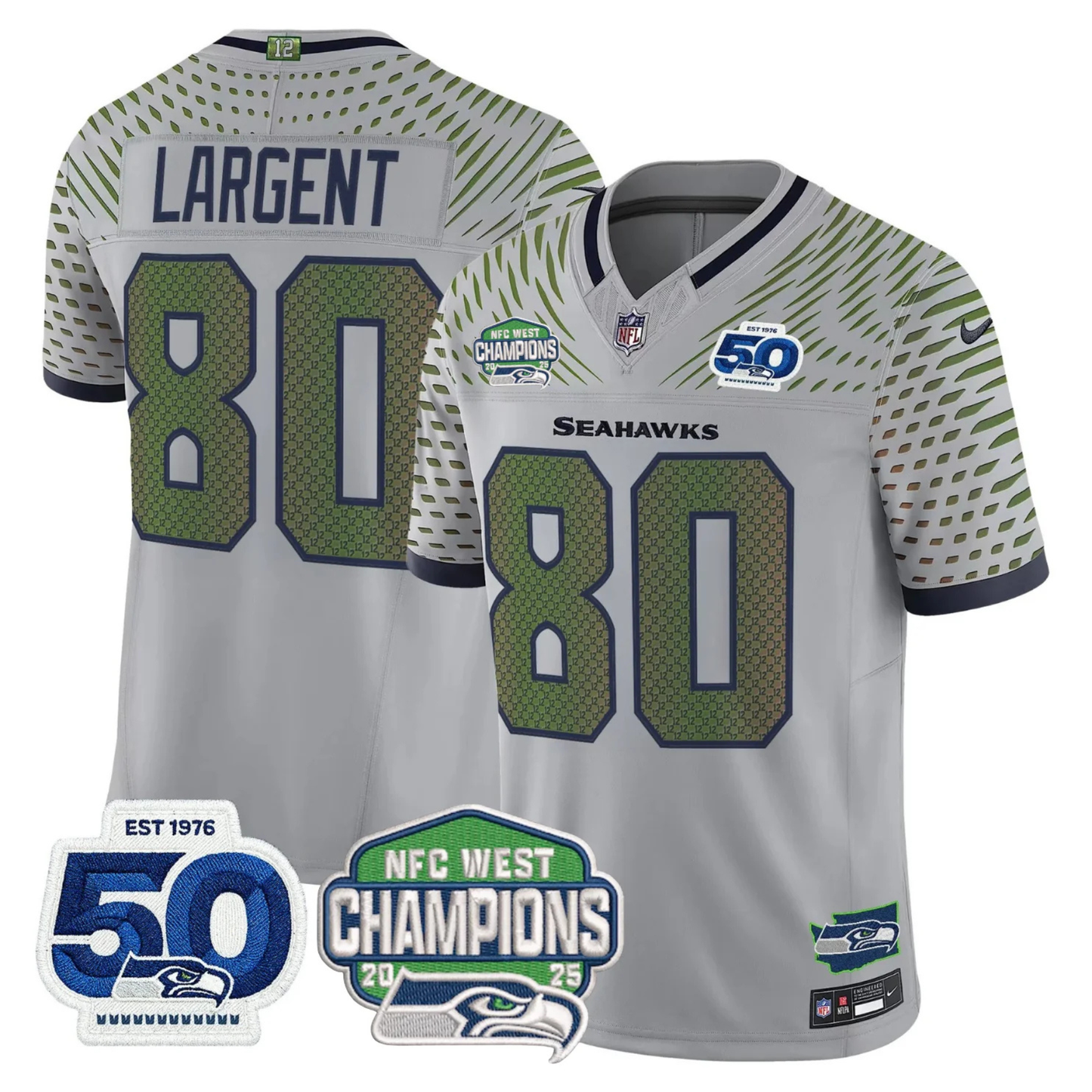 SEA 50th & NFC West Champions Patch Vapor Limited Jersey - All Stitched