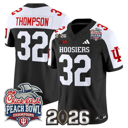 Indiana Hoosiers Peach Bowl Champions & 2026 CFP Finals Patch Vapor Limited Jersey V1 - All Stitched