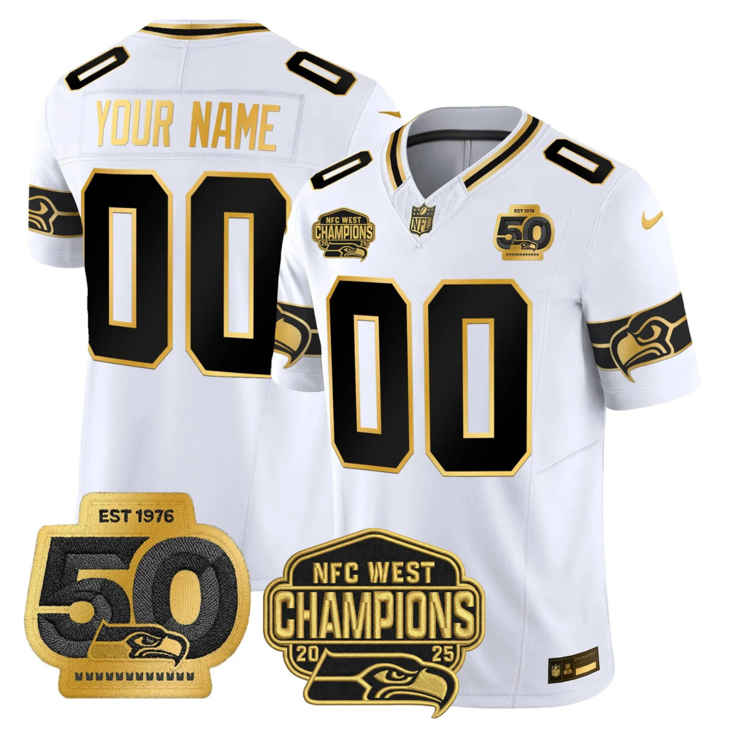 SEA 50th & NFC West Champions Patch Vapor Limited Jersey - All Stitched