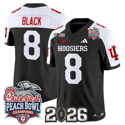 Indiana Hoosiers Peach Bowl Champions & 2026 CFP Finals Patch Vapor Limited Jersey V1 - All Stitched