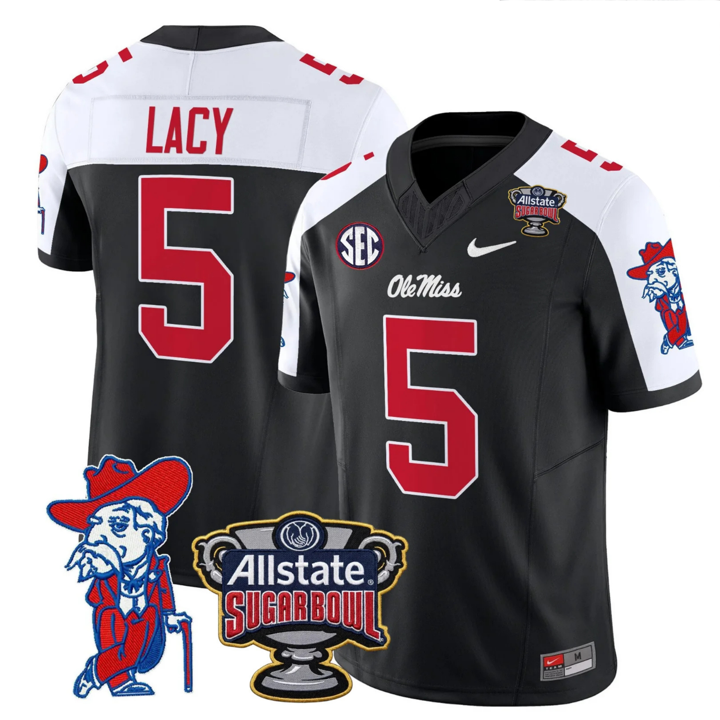 Ole Miss Rebels 2025 Sugar Bowl Patch Vapor Limited Jersey - All Stitched