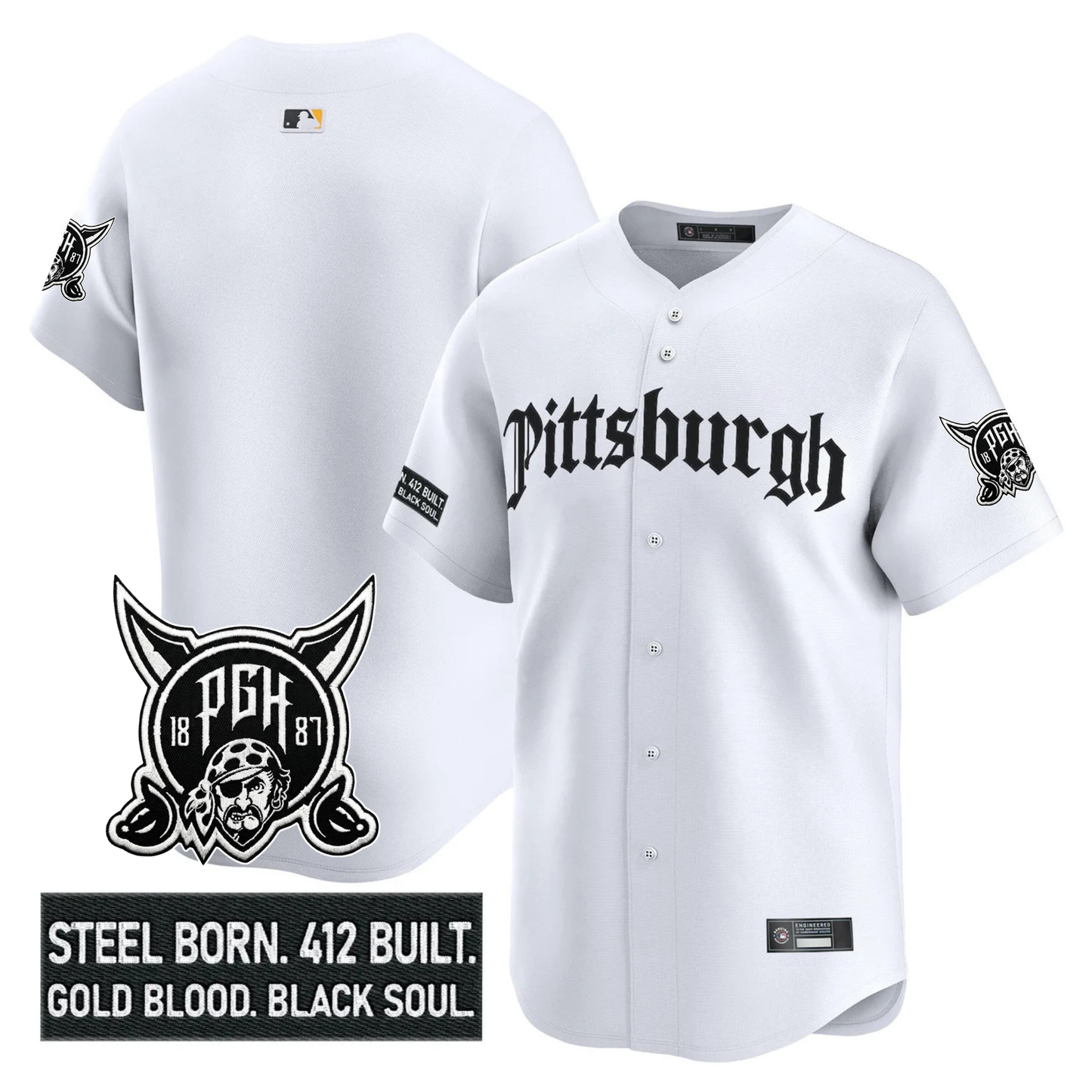 PIT 'Gothic Steel City Edition' Vapor Premier Limited Jersey - All Stitched