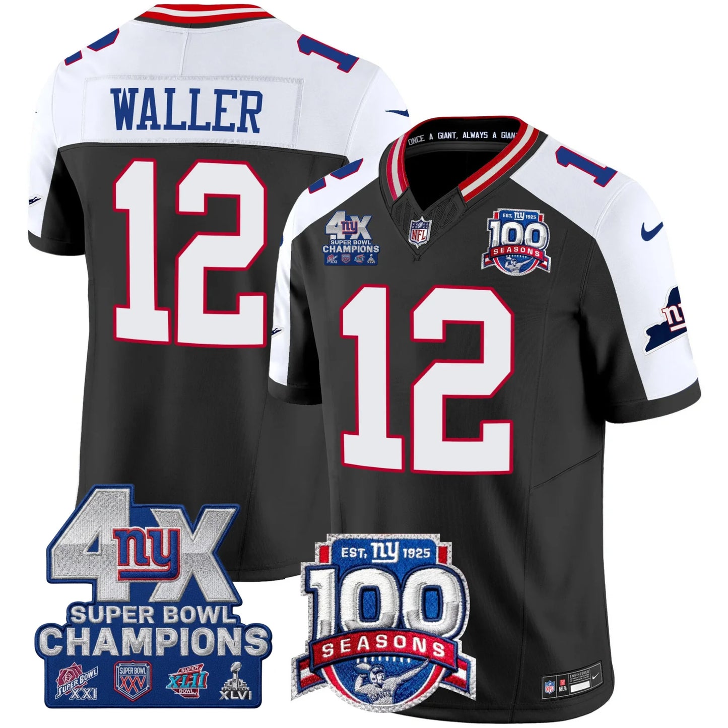 NYG 4X Champions & 100th Season Patch Limited Edition - Stitched (2)