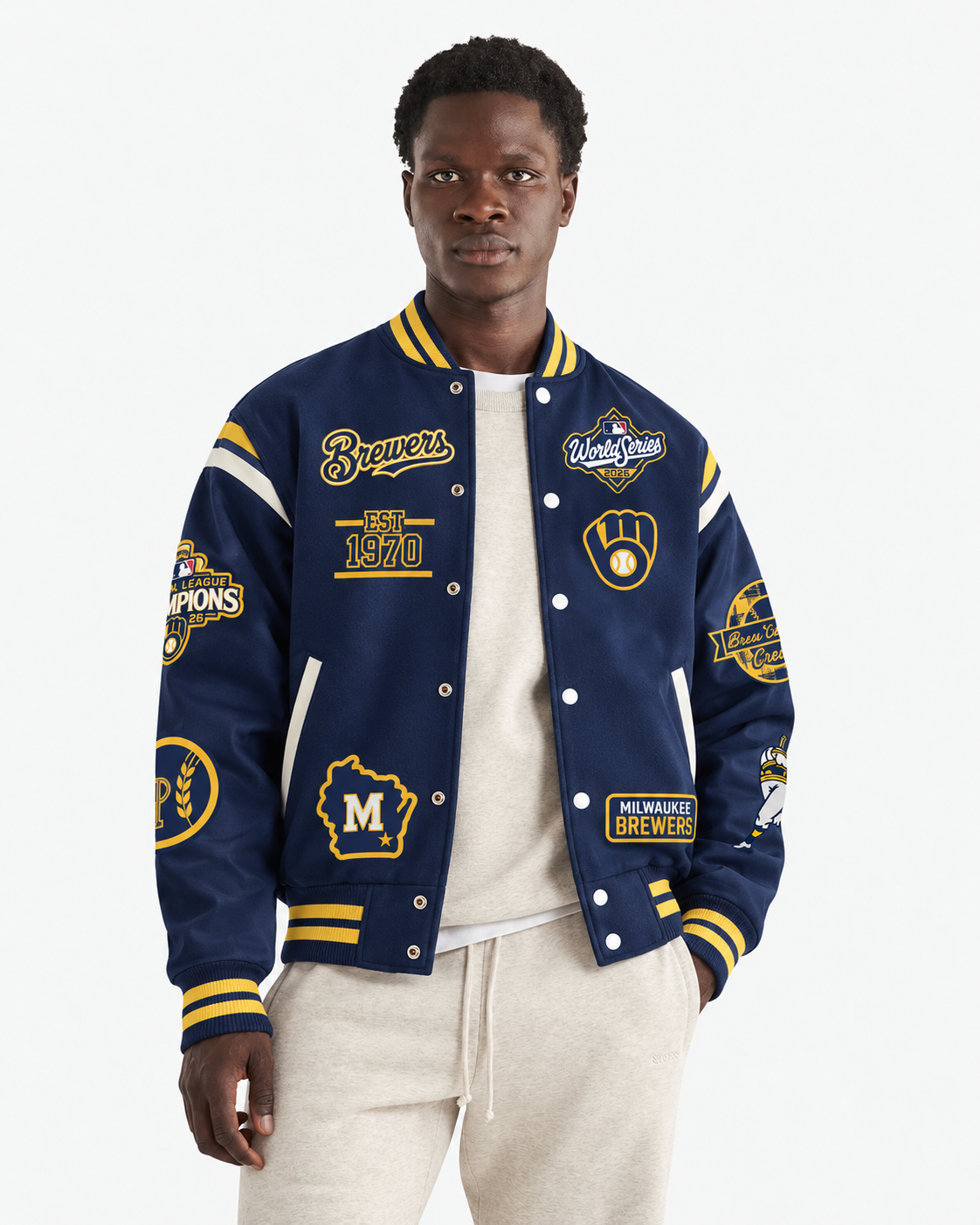 MIL NL Champions x Brew Crew Limited Edition Varsity Jacket - Printed