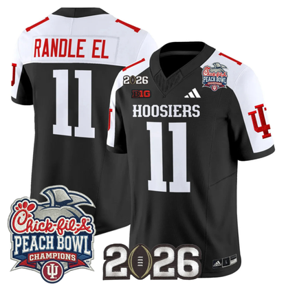 Indiana Hoosiers Peach Bowl Champions & 2026 CFP Finals Patch Vapor Limited Jersey V1 - All Stitched