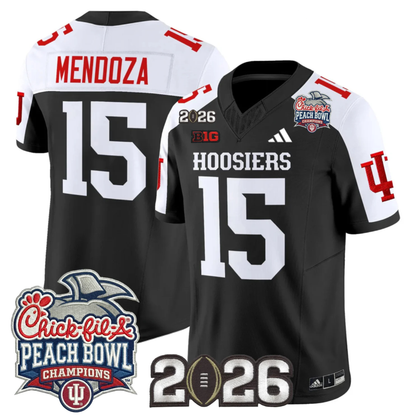 Indiana Hoosiers Peach Bowl Champions & 2026 CFP Finals Patch Vapor Limited Jersey V1 - All Stitched
