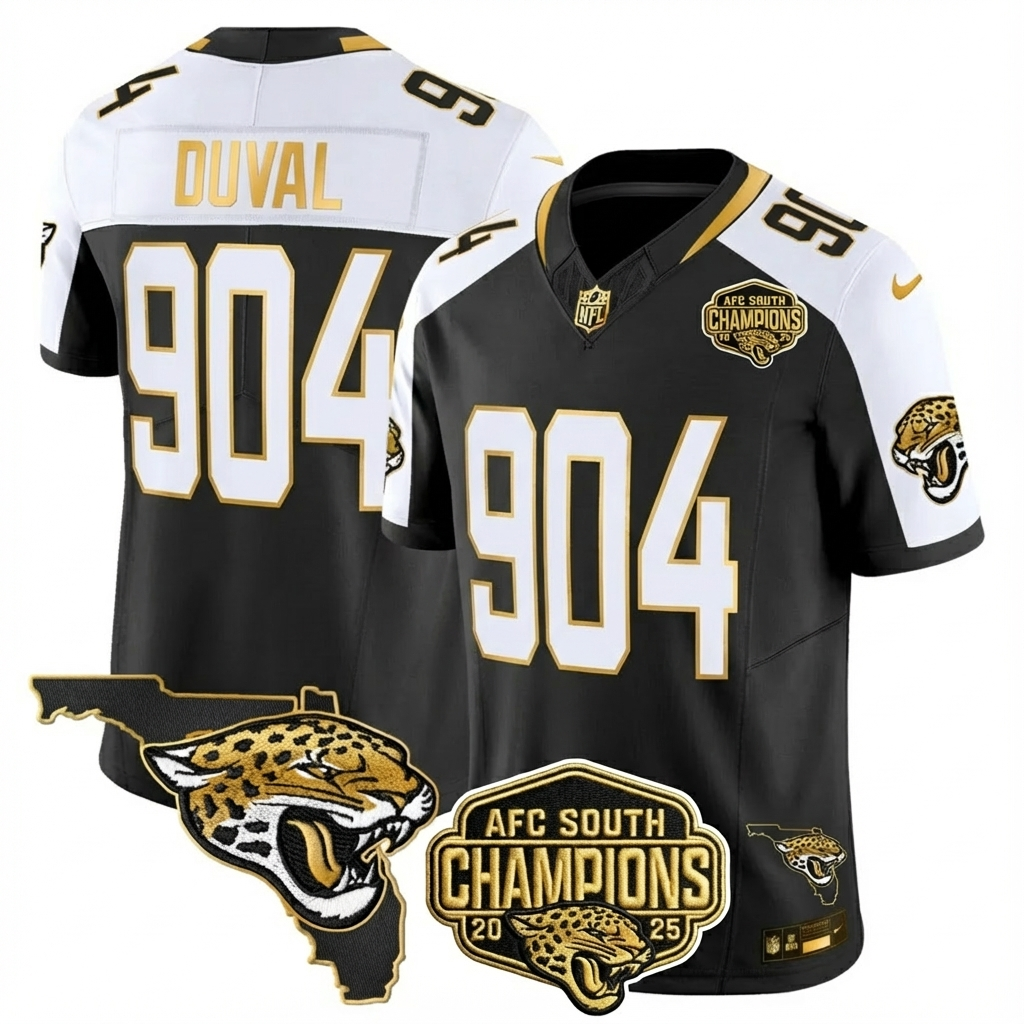 JAX 2025 AFC South Champions Gold Vapor Limited Jersey - All Stitched