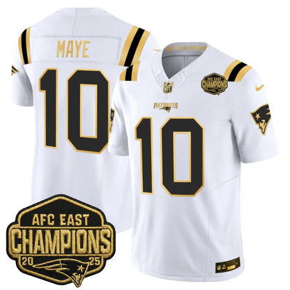 NE 2025 AFC East Champions Gold Vapor Limited Jersey - All Stitched