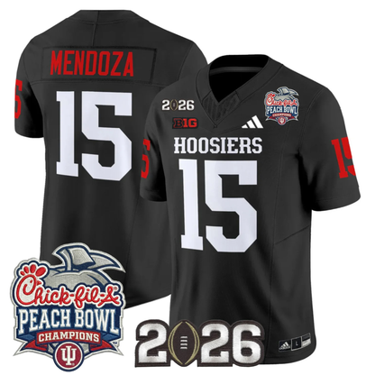 Indiana Hoosiers Peach Bowl Champions & 2026 CFP Finals Patch Vapor Limited Jersey V1 - All Stitched
