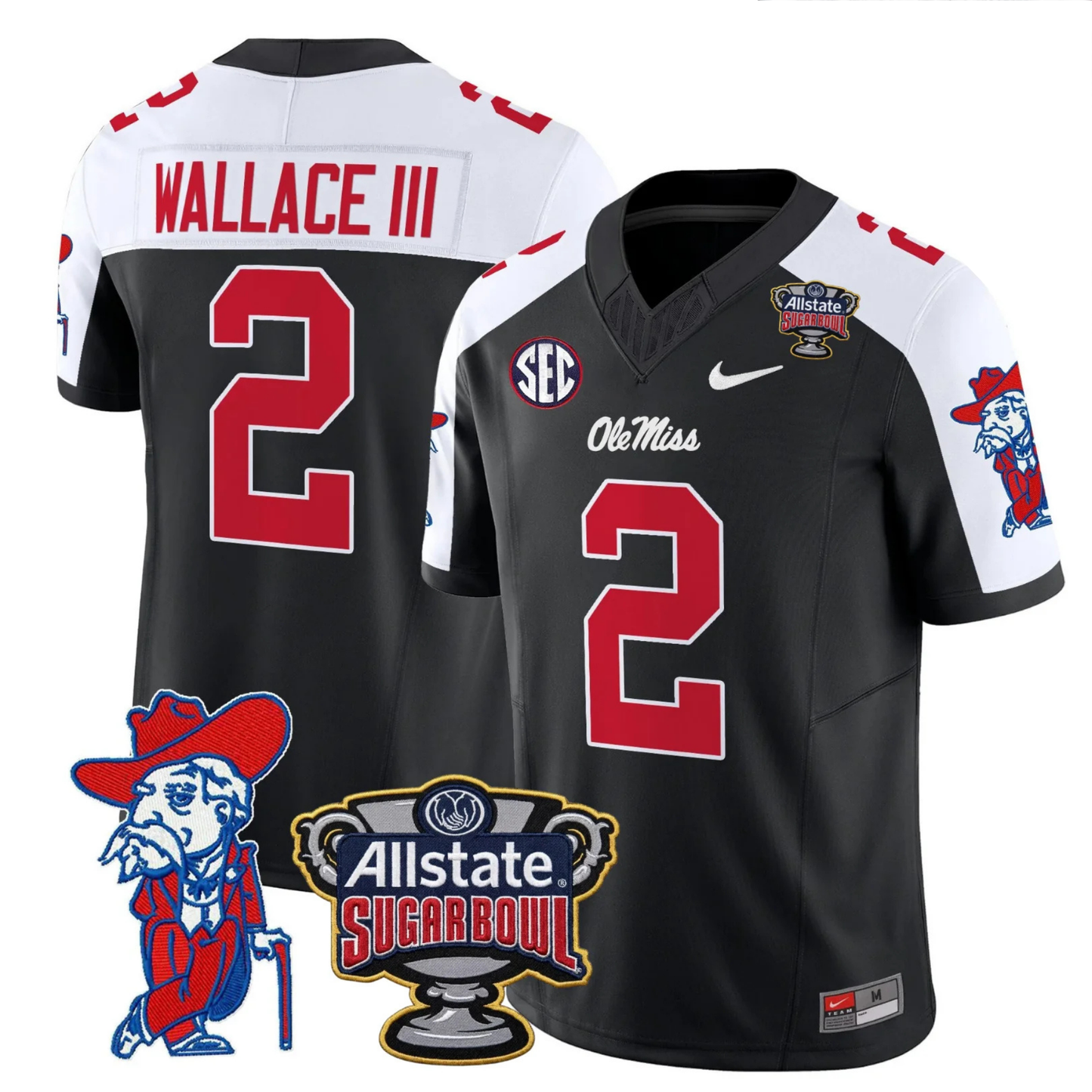 Ole Miss Rebels 2025 Sugar Bowl Patch Vapor Limited Jersey - All Stitched