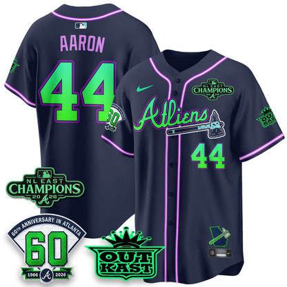 ATL 2026 NL East Champs Atliens Cool Base Galaxy Version Jersey - Stitched