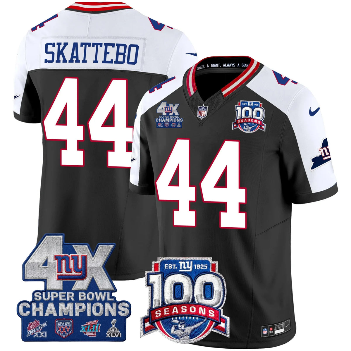NYG 4X Champions & 100th Season Patch Limited Edition - Stitched (2)
