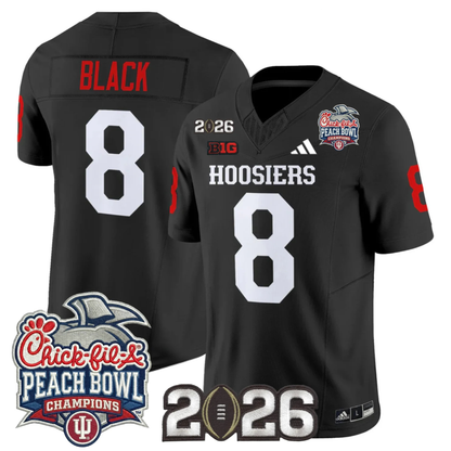 Indiana Hoosiers Peach Bowl Champions & 2026 CFP Finals Patch Vapor Limited Jersey V1 - All Stitched