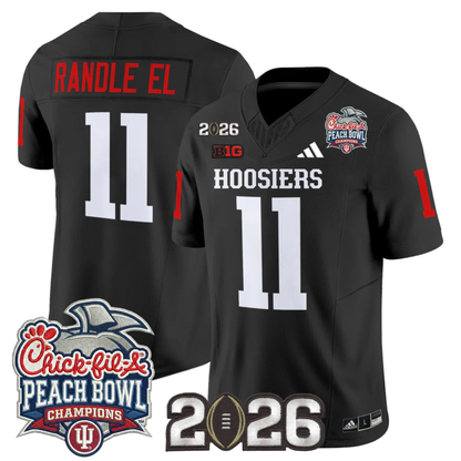 Indiana Hoosiers Peach Bowl Champions & 2026 CFP Finals Patch Vapor Limited Jersey V1 - All Stitched
