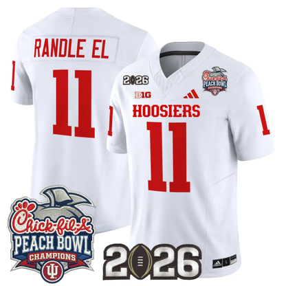 Indiana Hoosiers Peach Bowl Champions & 2026 CFP Finals Patch Vapor Limited Jersey V1 - All Stitched
