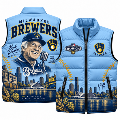 MIL Bob Uecker Puffer Vest - Printed
